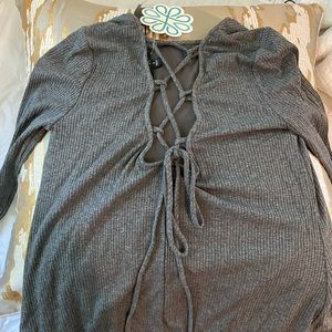 NWT ribbed cross back detail dress